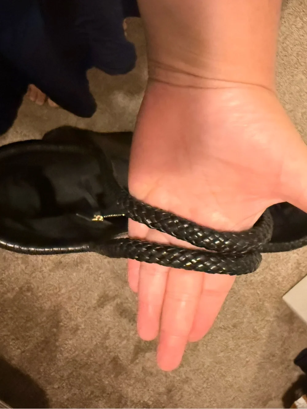 Tory Burch Black Braided-Handle Leather Tote